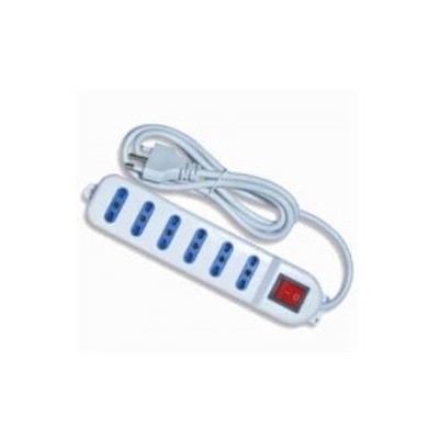 Multipresa 6 prese posizioni 10/16A bipasso con interruttore e spina 16A e led rosso