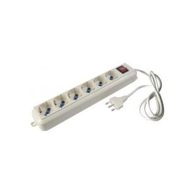 Multipresa 6 prese 10/16A bipasso Schuko e 1 interruttore con led