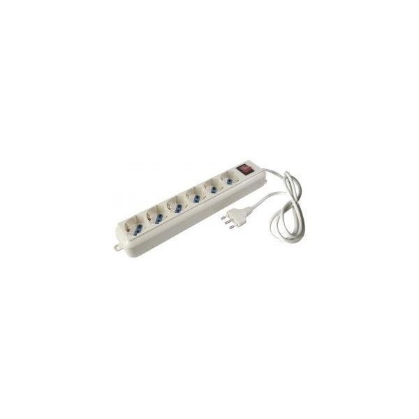Multipresa 6 prese 10/16A bipasso Schuko e 1 interruttore con led