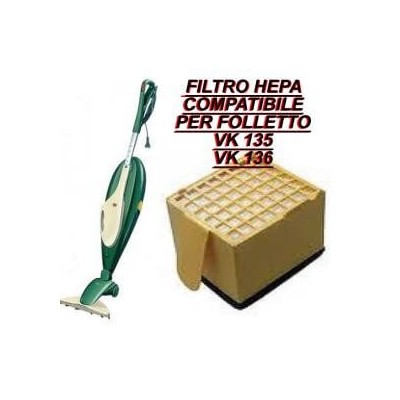 Microfiltro filtro igienico Hepa protezione motore compatibile Folletto Vk 135-136