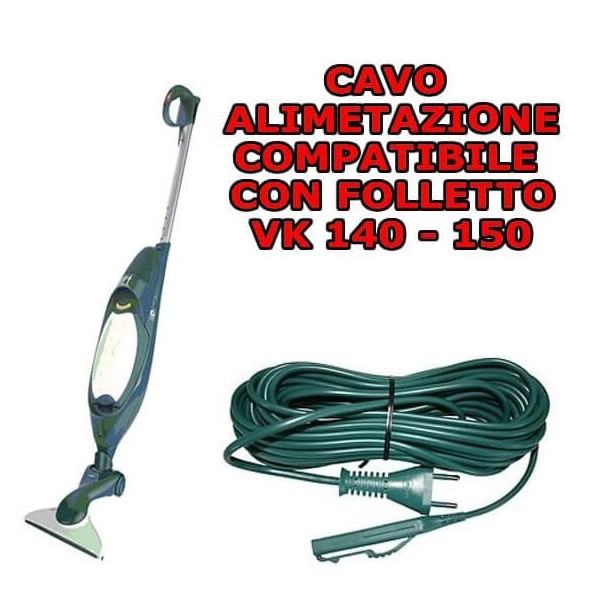 Cavo di alimentazione lungo 10 metri compatibile per Folletto Vk 140 150