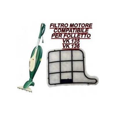 Microfiltro filtro a griglia protezione motore compatibile Folletto Vk 135-136