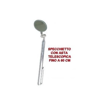 Specchietto angolabile con asta telescopica lungo fino a 60 cm e supporto a penna