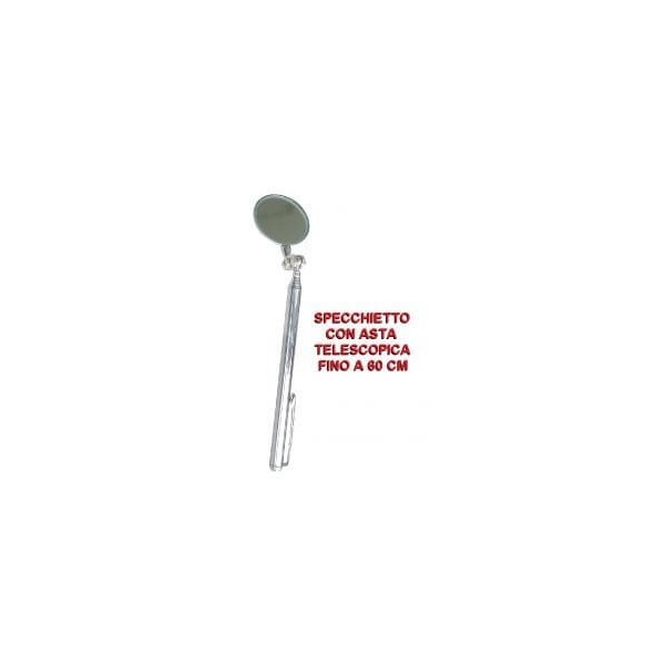 Specchietto angolabile con asta telescopica lungo fino a 60 cm e supporto a penna