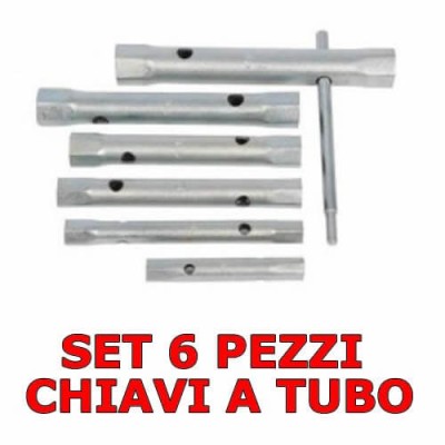 Set 6 pezzi chiavi a tubo da 8 a 17 mm con barra di torsione