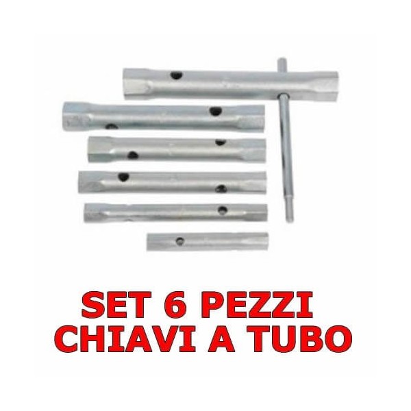Set 6 pezzi chiavi a tubo da 8 a 17 mm con barra di torsione