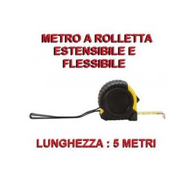 Metro a rolletta Flessometro con nastro in metallo estensibile a 5 metri