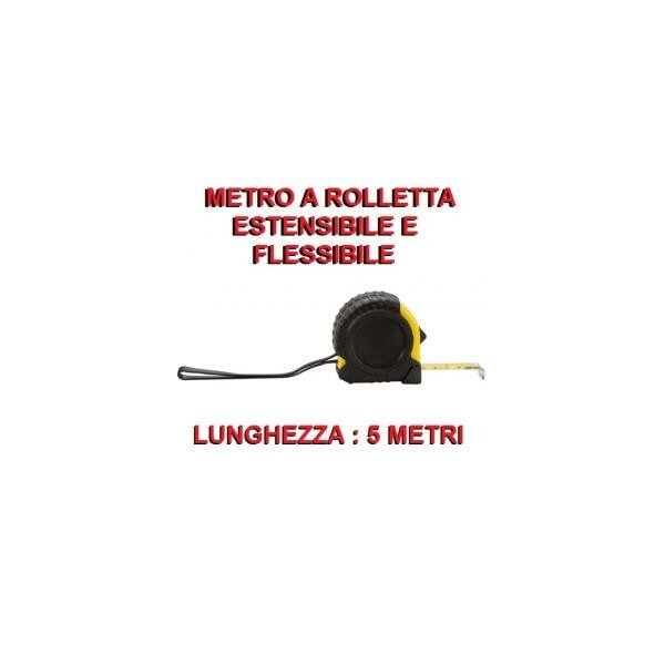 Metro a rolletta Flessometro con nastro in metallo estensibile a 5 metri