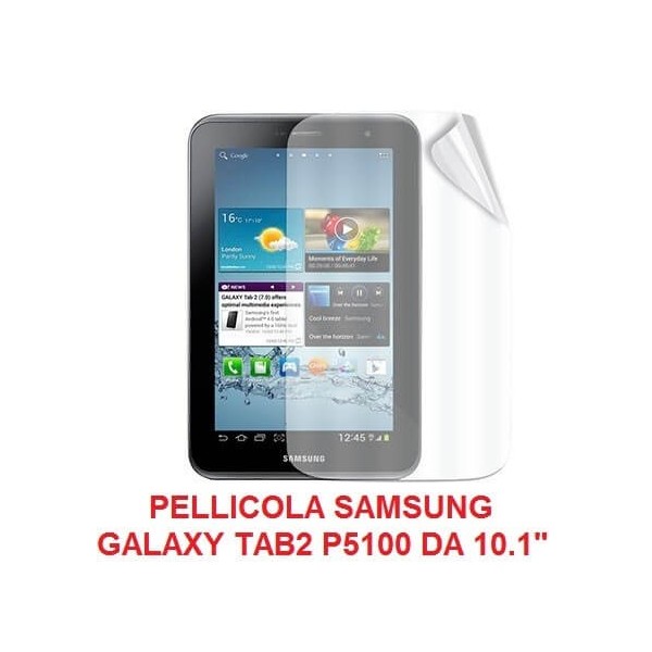 Pellicola trasparente Samsung Galaxy Tab 2 da 10.1 pollici P5100 P5110