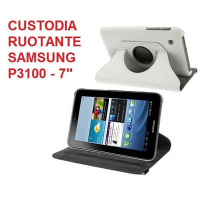 Cover custodia ruotante 360 in ecopella bianca per Samsung Tab 2 da 7