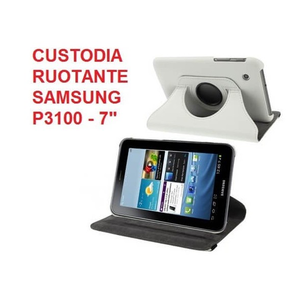 Cover custodia ruotante 360 in ecopella bianca per Samsung Tab 2 da 7