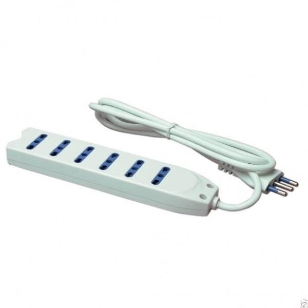 Multipresa 6 prese 10/16A bipasso protette con cavo da 1,5 mt