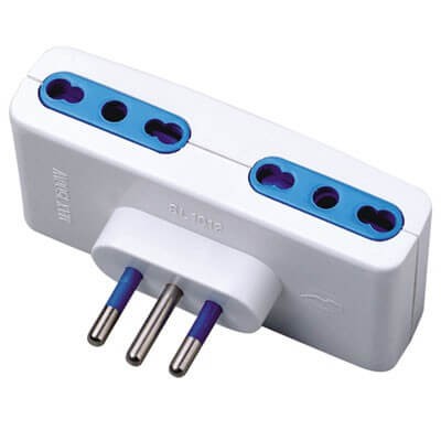 Adattatore multipresa con spina 16A e 4 prese 10-16A bipasso 250V