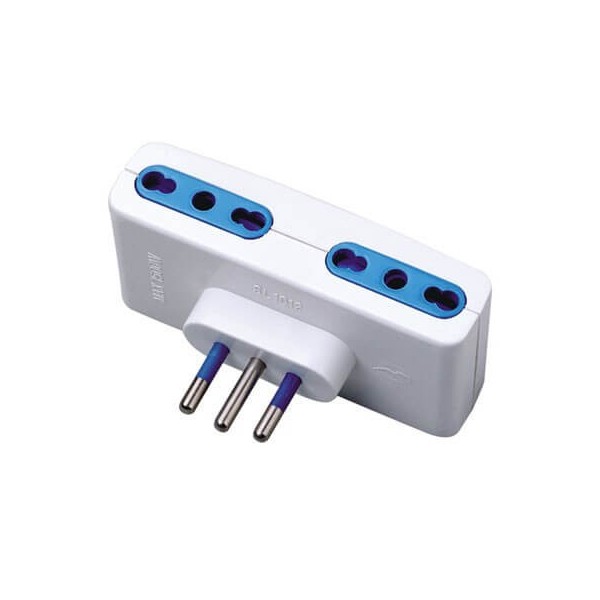 Adattatore multipresa con spina 16A e 4 prese 10-16A bipasso 250V