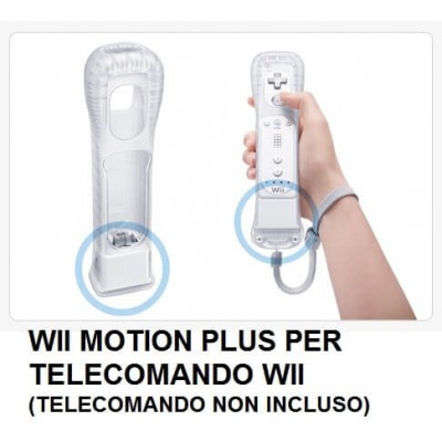 Wii Motion Plus aggiuntivo per Telecomando Wii base con guscio trasparente in silicone