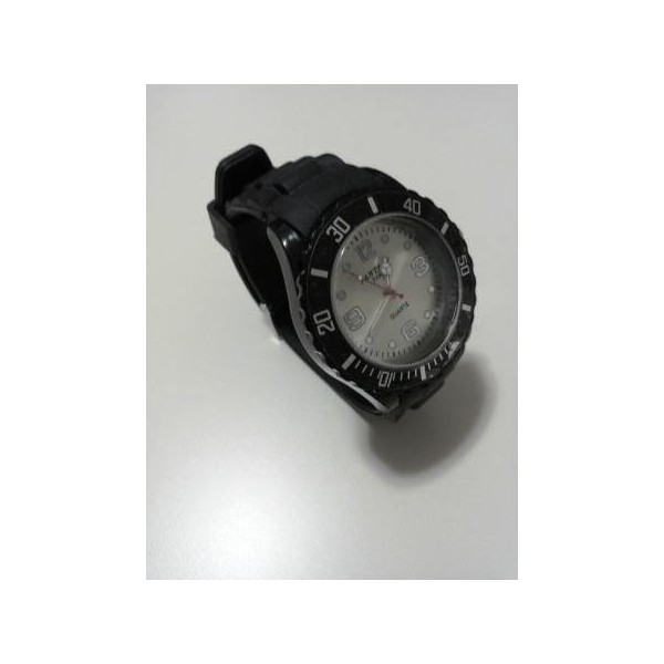 Orologio da uomo colore nero versione sportiva con cinturino in gomma