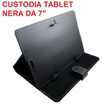 Custodia tablet universale in ecopelle nera per tablet da 7 pollici