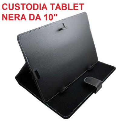 Custodia tablet universale in ecopelle nera per tablet da 10 pollici