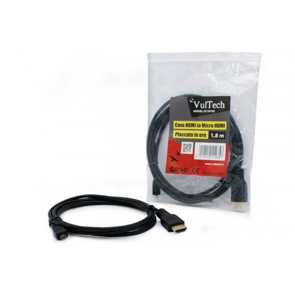 Cavo Hdmi to Micro Hdmi vers 1.3 lungo 1.8 metri Vultech SC10105