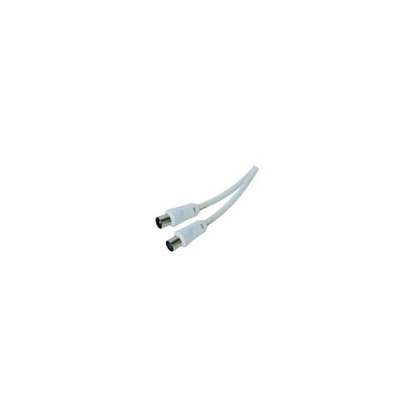 Cavo antenna TV coassiale 8 metri schermato maschio maschio bianco