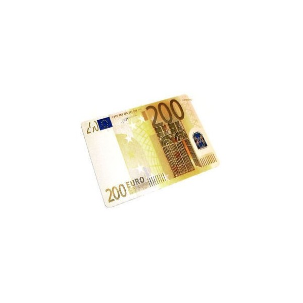 Tappetino mouse pad banconota 200 euro morbido antiscivolo in gomma misure 28 x 20 cm