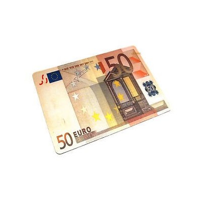 Tappetino mouse pad banconota 50 euro morbido antiscivolo in gomma misure 28 x 20 cm
