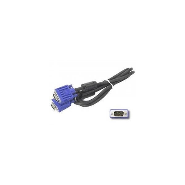 Cavo monitor video VGA 15 pin 5 metri maschio - maschio con nuclei ferrite