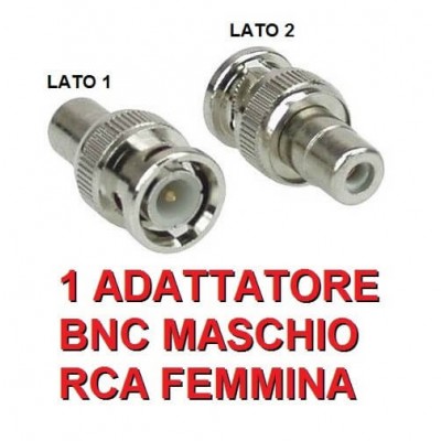 Adattatore connettore BNC maschio - RCA femmina per videosorveglianza