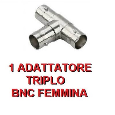 Adattatore connettore triplo BNC femmina per videosorveglianza