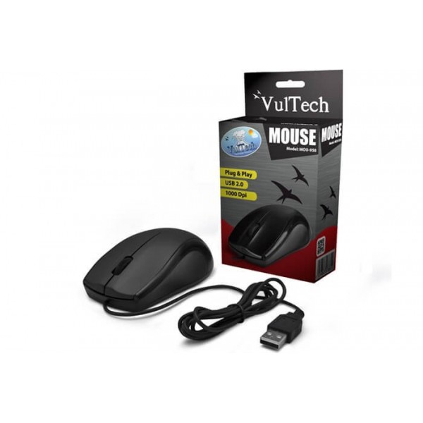 Mouse USB ottico Vultech MOU-958 con scroll e  sensore da 1000 DPI