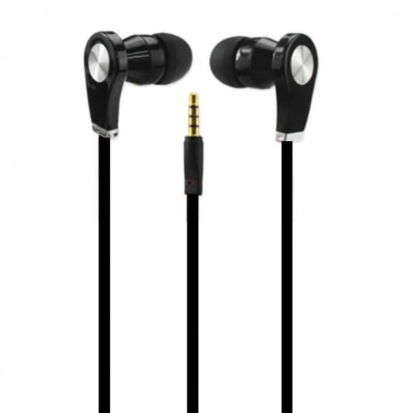 Cuffiette Auricolori In-Ear nere lunghe 1 metro da 3.5mm - Magena D28