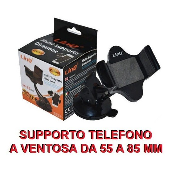 Supporto universale da auto da 56 a 85 mm a ventosa per cellulari smartphone iphone