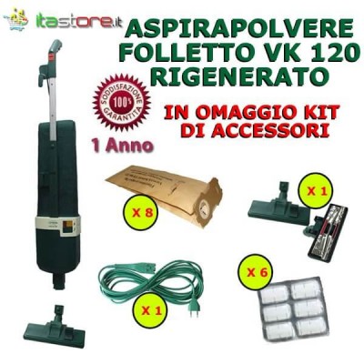 Aspirapolvere Vorwerk Folletto mod. VK 120 rigenerato con omaggi e garanzia