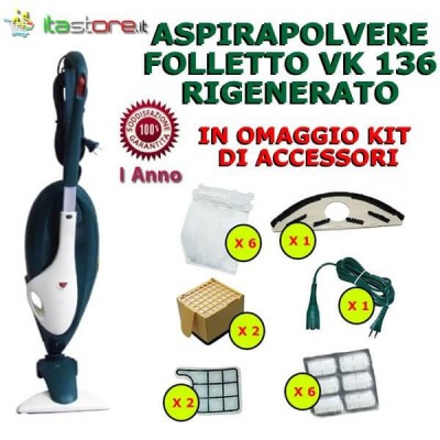 Aspirapolvere Vorwerk Folletto mod. VK 136 rigenerato con omaggi e garanzia