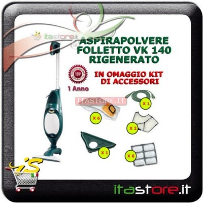 Aspirapolvere Vorwerk Folletto mod. VK 140 rigenerato con omaggi e garanzia