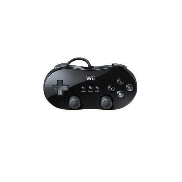 Controller tradizionale joypad pad classico nero compatibile per Nintendo WII