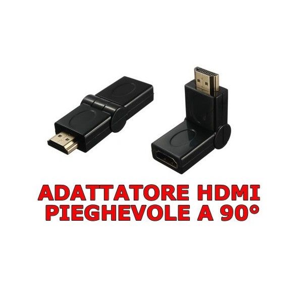 Adattatore pieghevole HDMI maschio femmina a 90° per spazi stretti