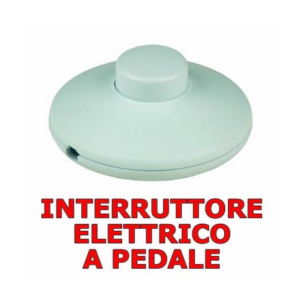 Interruttore bipolare elettrico di linea a pedale on off colore bianco