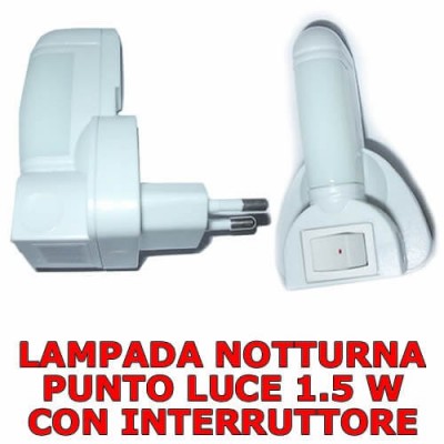Lampada notturna punto luce 1.5W compatta con interruttore