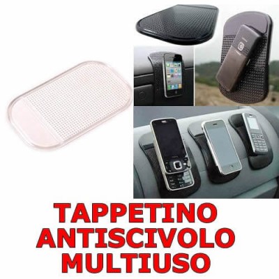 Tappetino adesivo antiscivolo trasparente in silicone per cellulari e altro