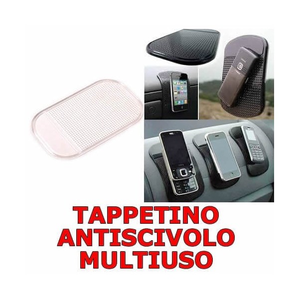 Tappetino adesivo antiscivolo trasparente in silicone per cellulari e altro