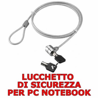 Lucchetto di sicurezza cavo antifurto per PC notebook con 2 chiavi lungo 100 cm