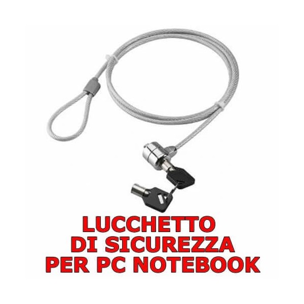 Lucchetto di sicurezza cavo antifurto per PC notebook con 2 chiavi lungo 100 cm