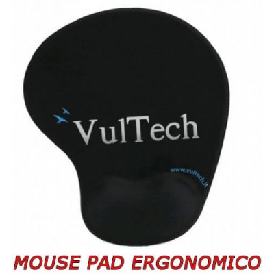 Mouse pad - Tappetino ergonomico con gel per mouse - Nero