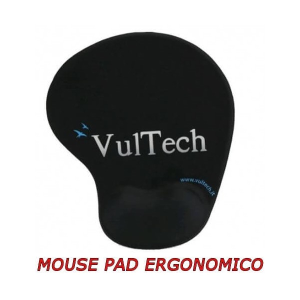 Mouse pad - Tappetino ergonomico con gel per mouse - Nero