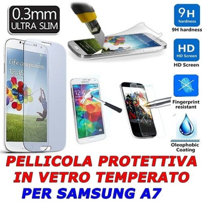 Samsung A7 Pellicola protettiva in vetro temperato antigraffio trasparente 0.3 mm