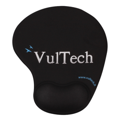 VULTECH MOUSEPAD ERGONOMICO CON POGGIAPOLSO IN GEL NERO MP-02N